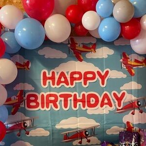 Aviation Themed Happy Birthday Backdrop